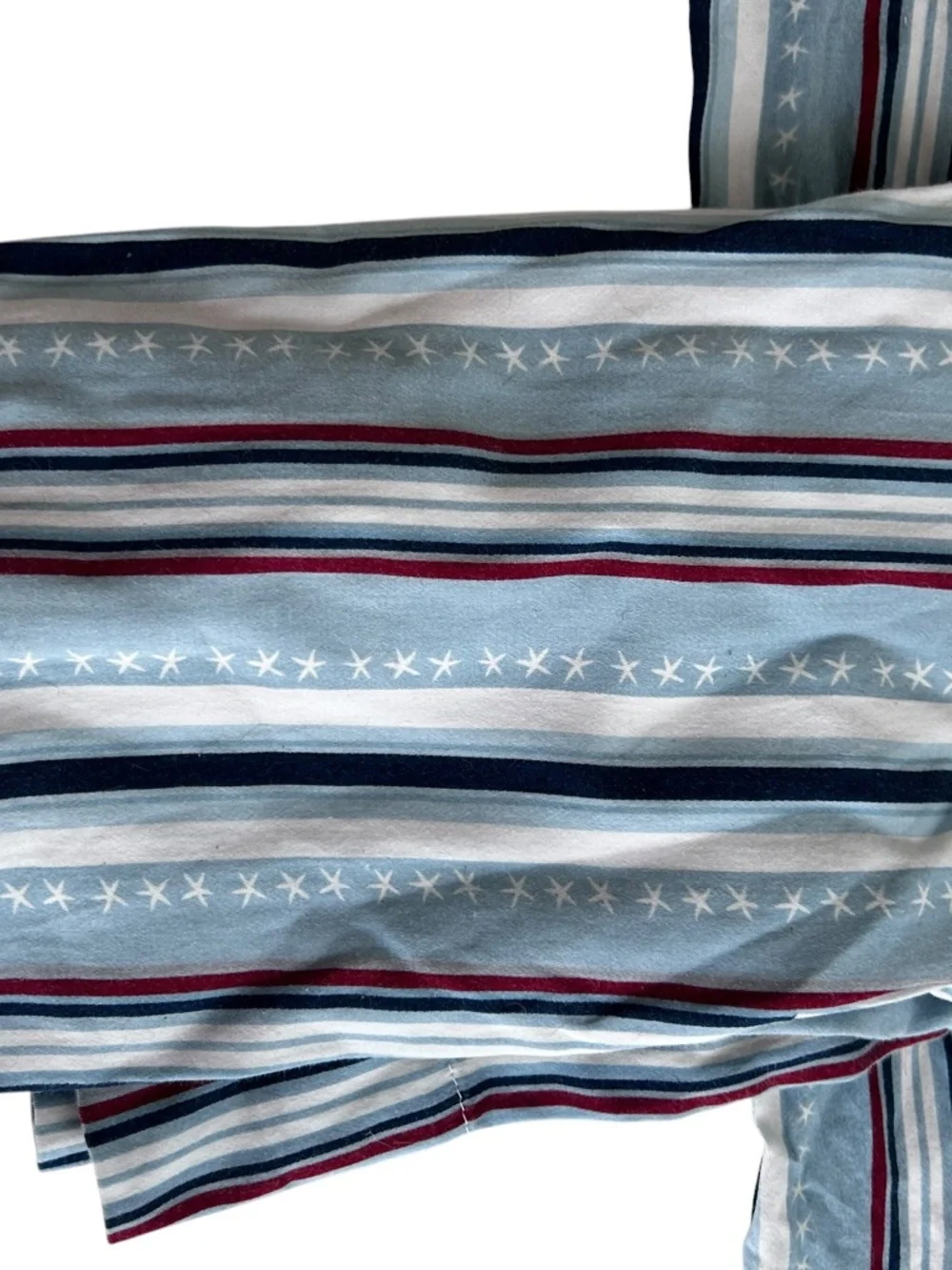 Coastal Collection Pair red white blue stars & stripes Queen pillow cases